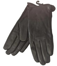 Women's Leather Driving Gloves Black, Medium.