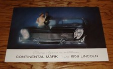 Original 1958 Lincoln & Continental Mark III Deluxe Sales Brochure 58