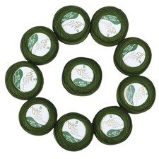Anchor Cotton Thread Mercerized Balls Olive Green Crochet Embroidery Craft 10Pcs