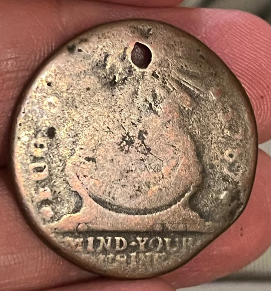 Centavo Fugio 1787, en muy buen estado - perforado Foto 3 de 4