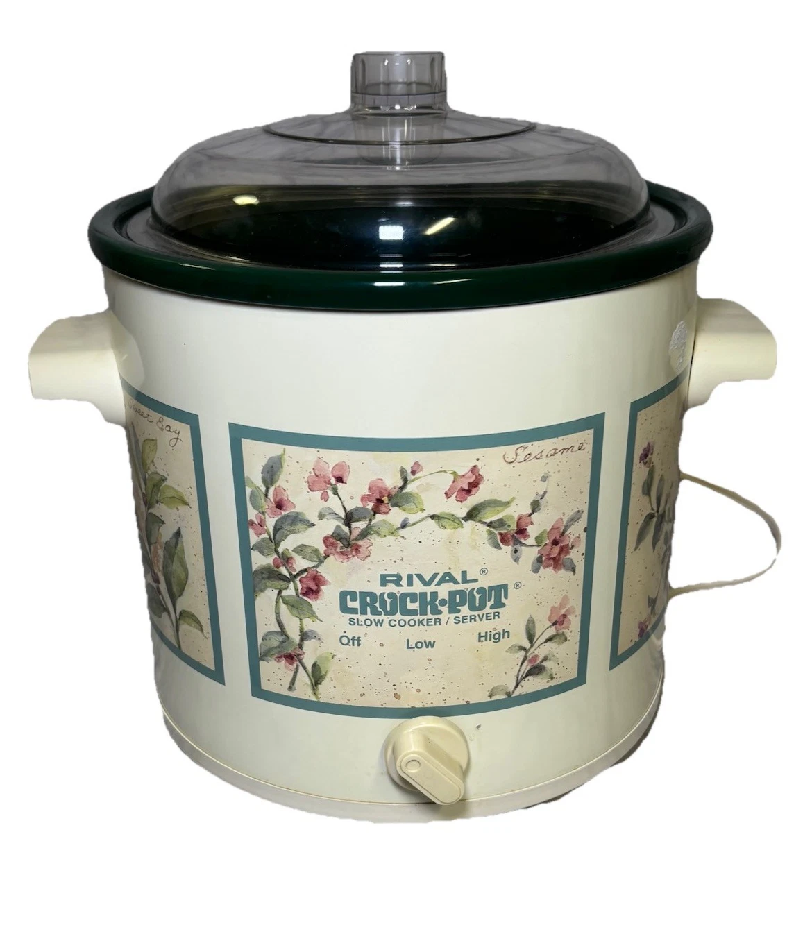 Vintage Floral Rival Crock-pot Slow Cooker 3.5 Quart Basic Lo Hi - Works 3100