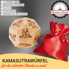 Cubo Kamasutra 12 lati legno erotico regalo coppie 18+ divertimento circa 3 cm