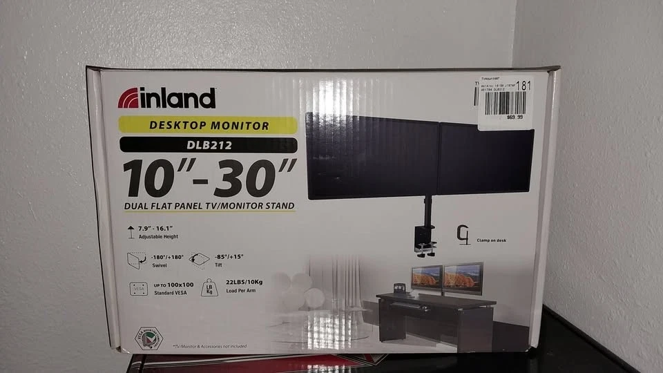 Inland Dual-Monitor Desk Mount, up to 30" - Image 2 of 4