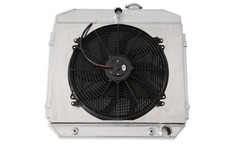 4 Row Aluminum Radiator Shroud Fan For 55-57 Chevy Small Block 150/210 SBC V8