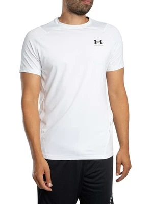 Under Armour Herren HeatGear Tailliertes Kurzarm-T-Shirt, Weiß - Bild 1 von 4