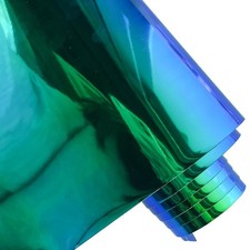 16x54 Inch 16 Gauge Holographic Iridescent Plastic Solid Vinyl Opaque Green