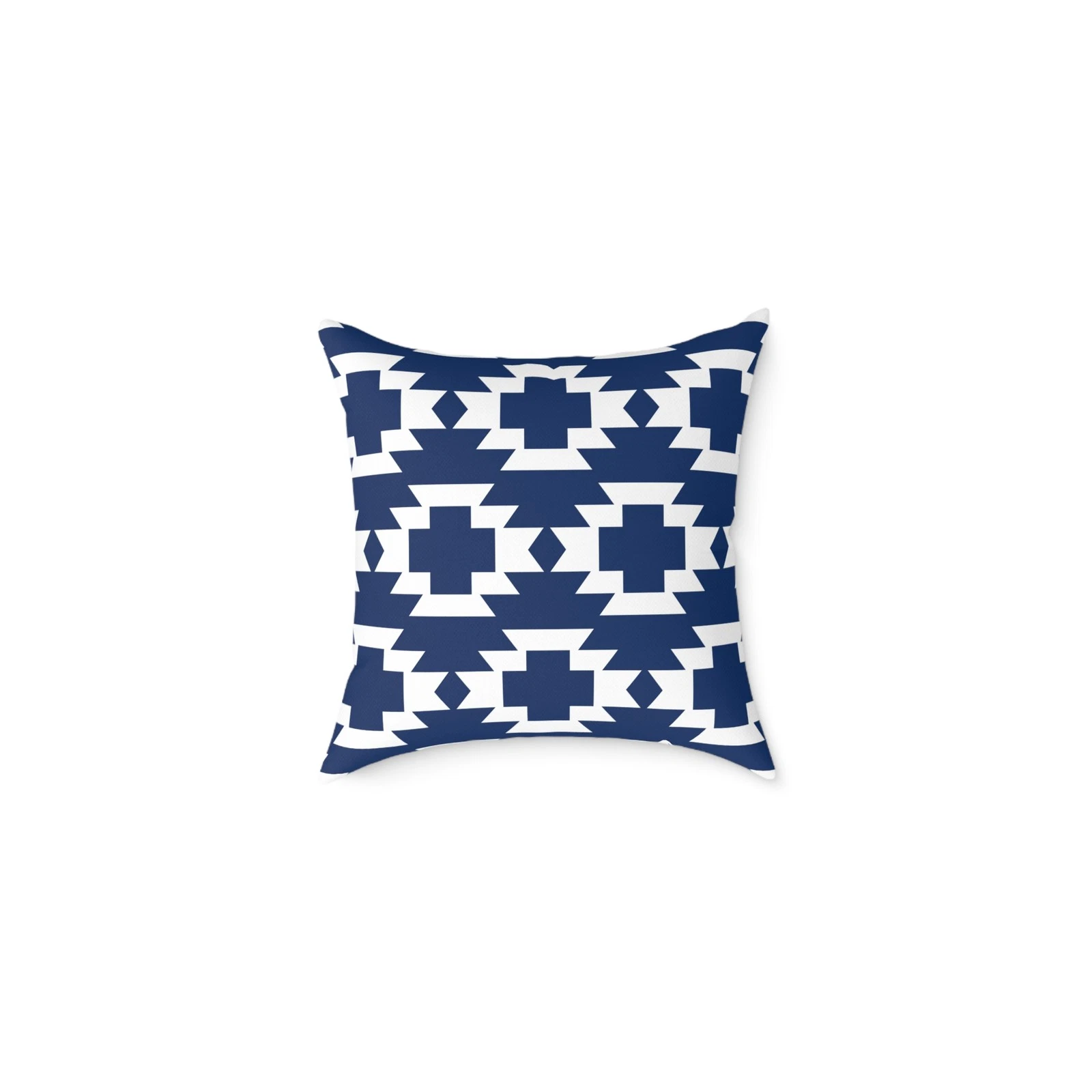 Navajo Geometric Pattern Pillow | Navy White Southwestern Throw Pillow