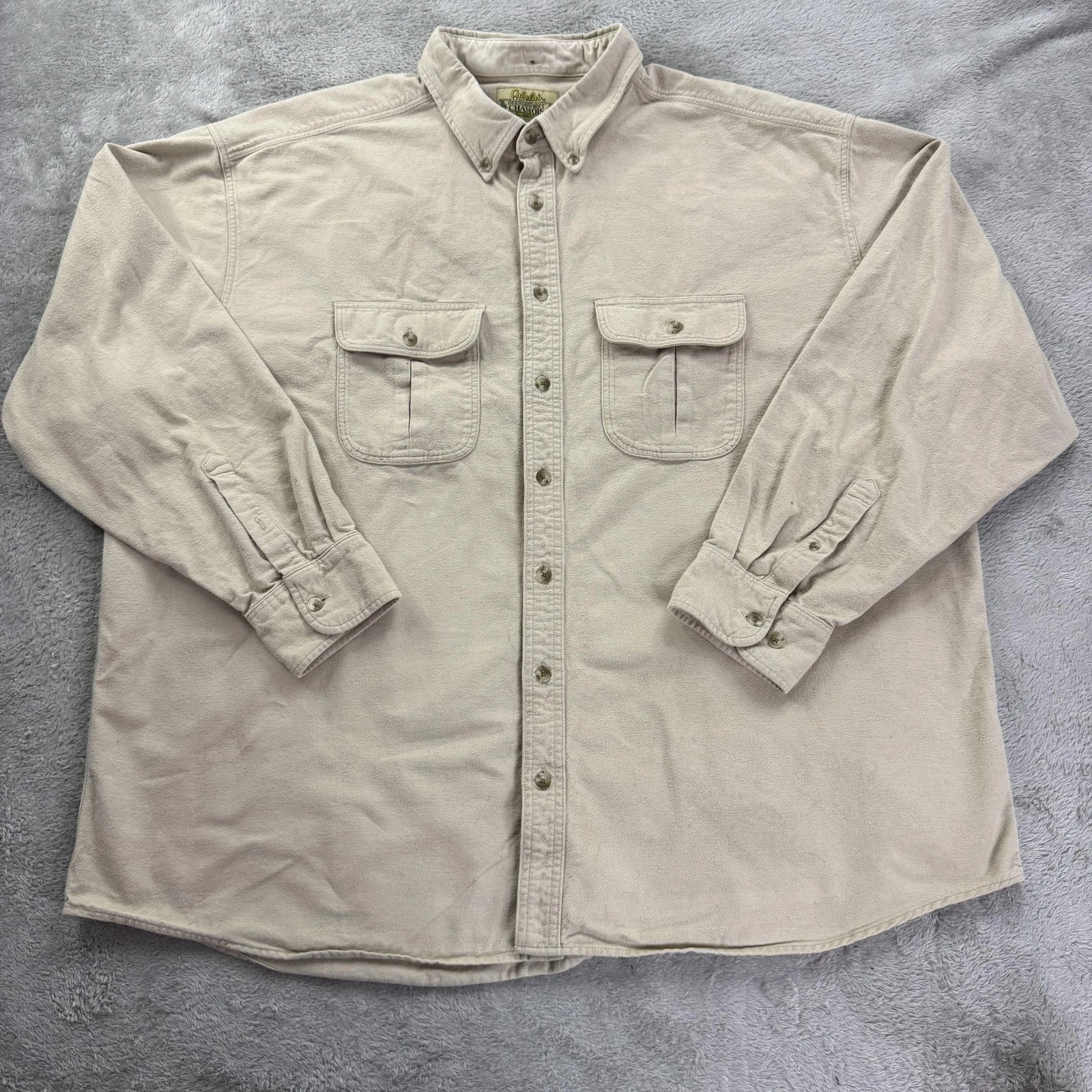 Cabelas Shirt Mens 3XL Tall Beige Deerskin Soft Chamois Flannel Heritage Outdoor
Opens in a new wind