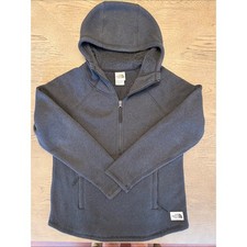The North Face Charcoal Gray Hooded Half-Zip Fleece Small