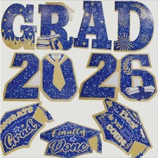9  Pc Class of 2026 Graduation Yard Signs, Includes 20 Stakes Outdoor Grad D cor