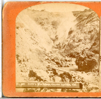 #ad #ad California Devil#x27;s Workshop Geyser Springs Nesmann Stereoview T15 $76.00