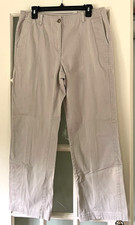 L.L. Bean Women's Khaki Pants, Cotton Blend Straight Leg, Size 14 Reg