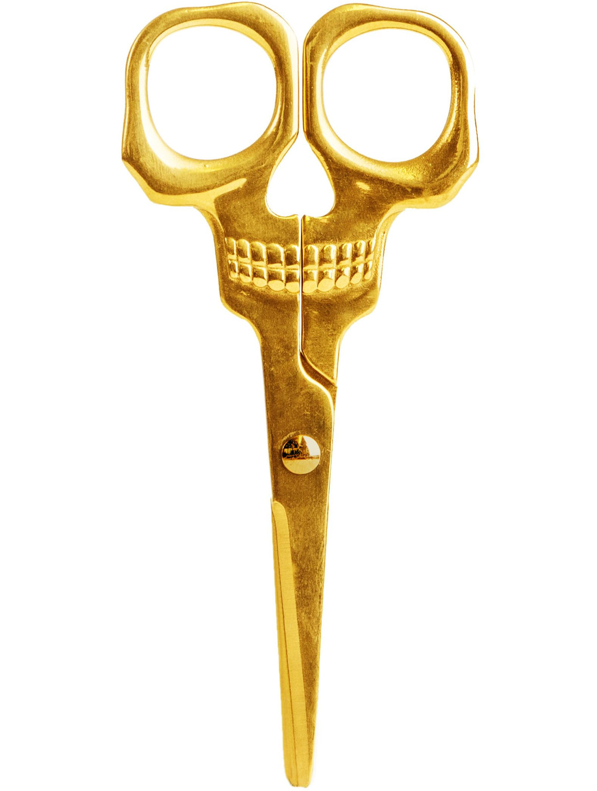 Gold All-Purpose Skull Design Office Scissors-image