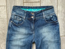 Next bootcut leg jeans mid blue Vintage Y2K stretch size 10 L W30 L34 high rise