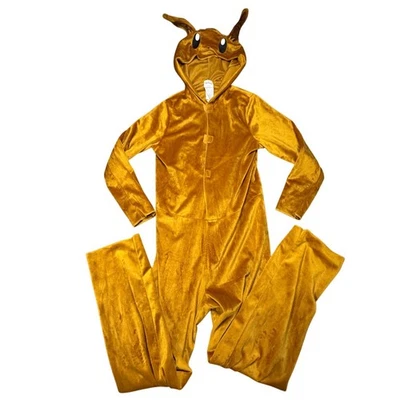 Pokemon Eevee Costume Kigurumi Pajamas Kids Size L 10-12 Gold Velvet Hooded - Image 1 of 4