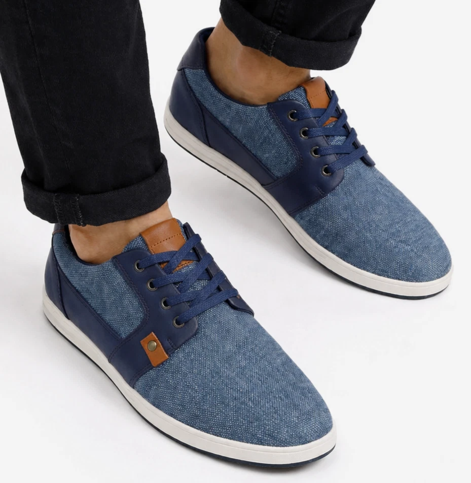 Mens Casual Shoes Leather Comfort Lace Up Walking Casual Trainers Size UK 6-11