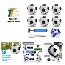 6 Pack Classic Soccer Balls Size 5/4/3 Includes Ball Pump and Net Bag  Soccer ...