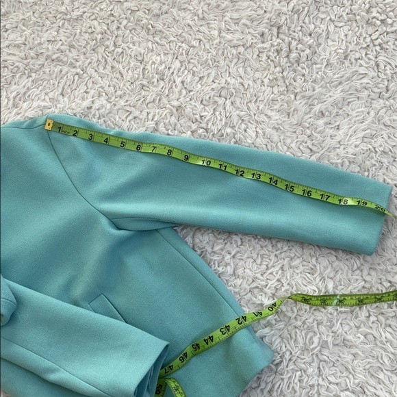 Zara Basic Teal Blazer Medium Acetate Formal Work… - image 11