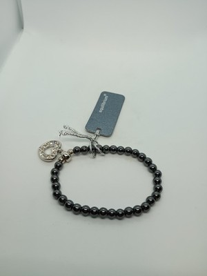 Equilibrium Jewellery Bracelet Hematite With Rhinestone Heart Valentine Gift