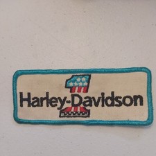 Vintage Harley Davidson Sew On Patch 1 Harley-Davidson res white blue