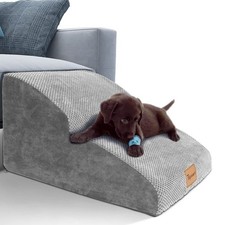 High Density Extended Foam Dog Ramp Steps 2 Tiers,11.8" High,Non-Slip Dog Sta...