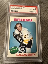 1975 OPC #118 Dallas Smith, PSA 8 #12225277, Boston Bruins