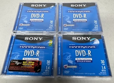 Sony HANDYCAM DVD-R Disc Recordable 30 Minute 1.4G Single Sided Lot Of 4 U10