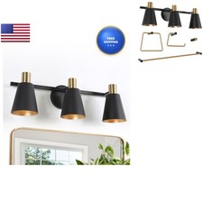 KSANA Black 5-Piece Modern Farmhouse 3-Light Vanity Bathroom Set