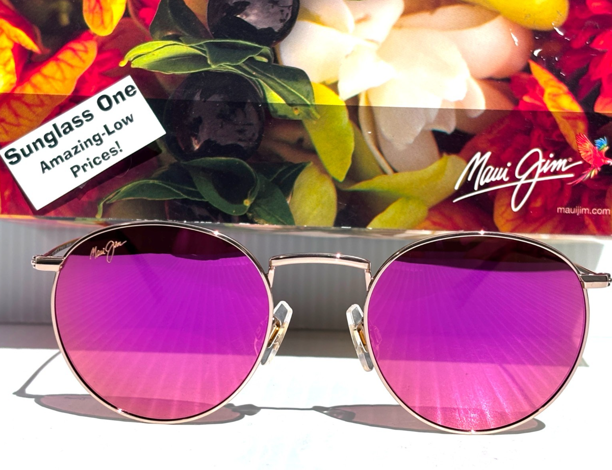 Maui Jim PUKAUA Shiny LT Gold & Pink POLARIZED Sunrise Pink