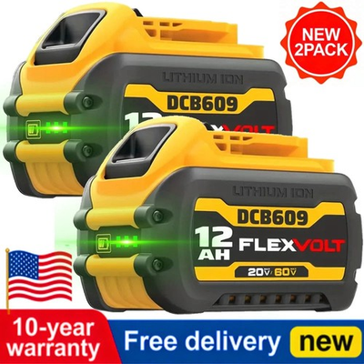 #ad #ad 2Pack 12.0AH DCB609 2 For DEWALT DCB612 20V 60V MAX FLEXVOLT Lithium Ion Battery $87.99