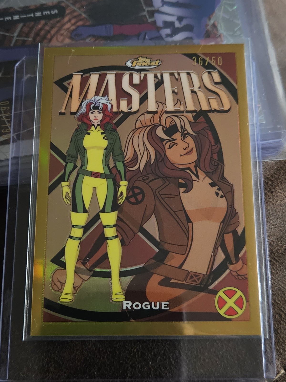 2025 Topps Finest Marvel X-Men '97 Masters Rogue #39 Gold Refractor /50