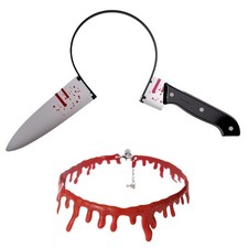 Halloween Costume Accessories Set - Bloody Knife Headband Props, 2 PCS