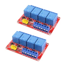 2Pcs DC 24V Relay Module 4 Channel Relay Board Shield with Optocoupler Isolation