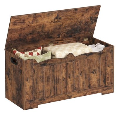 39.4'' Storage Chest, Storage Bench Trunk with 2 Hinge, Wooden Box, Lift-Top C...