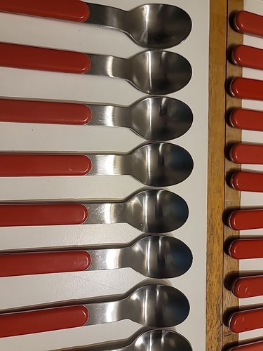 Menge 61 Misc Dansk Sommerhaus Edelstahl Silberbesteck Besteck rot blau Korea - Bild 16 von 24