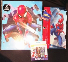 SpiderMan/2 Folders/Pencil Case Bag/Spidey 24 Crayons/Stationary 3Piece Set.