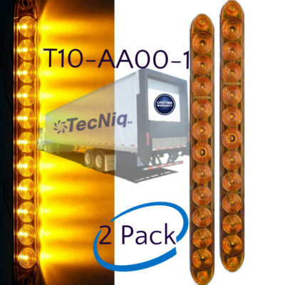 2pack 15'' TecNiq Amber LED Turn Signal Truck Trailer RV Light Bar