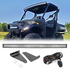 52'' Curved LED Light Bar Roof Bracket Wire For Polaris Ranger 570 900 XP 1000