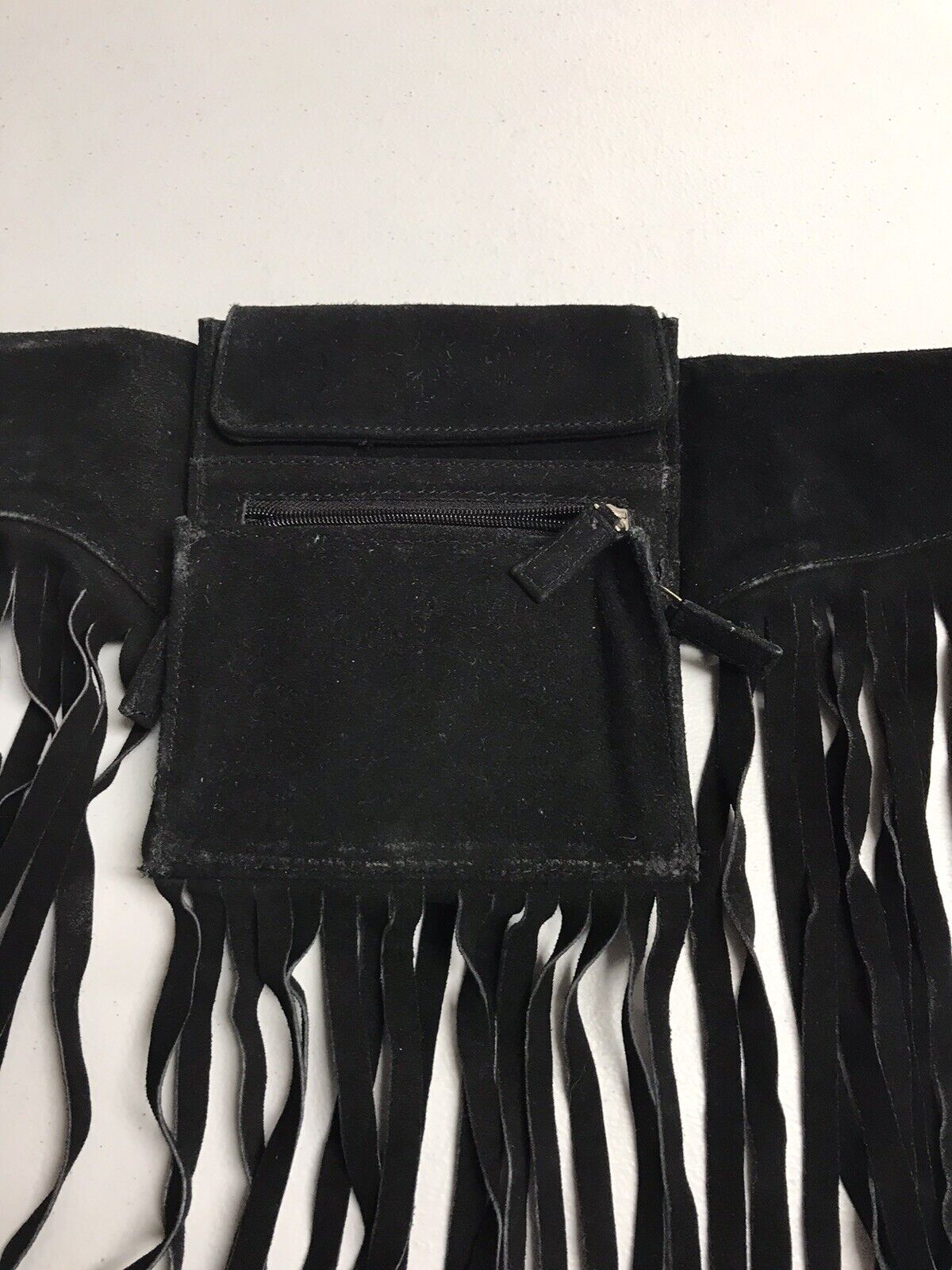 Vintage Long Fringe Real Leather Hip Fanny Pack M… - image 2