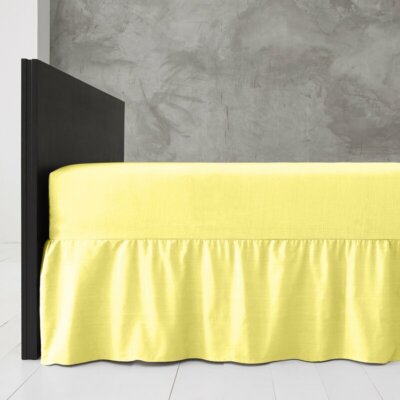 KING SIZE SPANNBETTLAKEN VOLANT HELLGELB 180 FÄDEN PERKAL POLYCOTTON