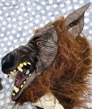 Vintage Werewolf Halloween Mask Adult Sized Full Head Rubber Bloody Clean
