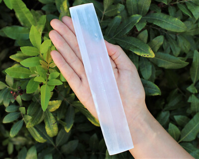 8'' Selenite Ruler, Polished Selenite Cleaning & Charging Station, Crystal Plate