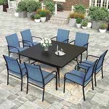 9 Piece Patio Dining Furniture Set Outdoor Table Chairs Set for 8 Person Party