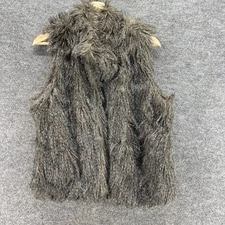 CI SONO Vest Women L Large Gray V-Neck Sleeveless Open Front Lined Casual Solid