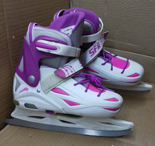 SFR Eclipse Light Up White Adjustable Kids Ice Skates UK 3-6, EUR 35.5-39.5