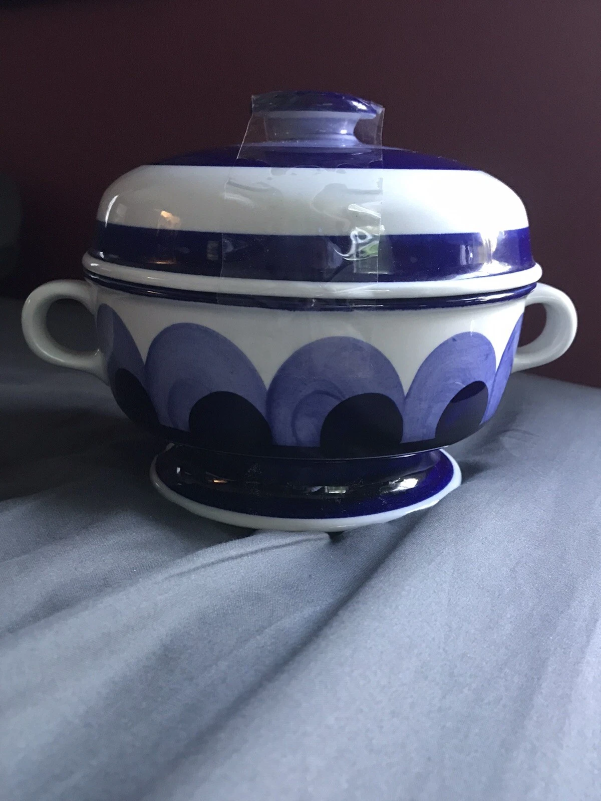 Arabia Finland Blue Casserole Dish with Lid *minor Flaw  Reflected In Price