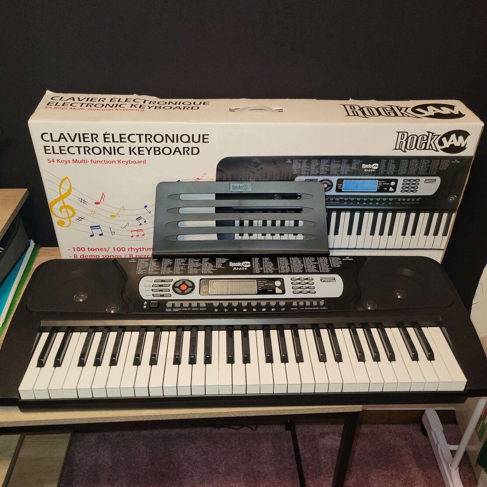 RockJam RJ654 Piano à clavier 54 avec alimentati…