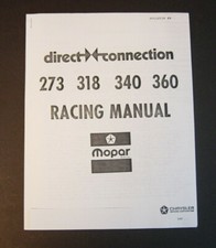 Mopar Direct Connection Racing Manual 273 318 340 360 Engine Dodge Plymouth Vtg