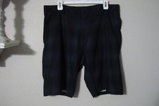 Burnside Black Gray Plaid Chino Smooth Dress Swim Board Trunks Shorts Mens 34