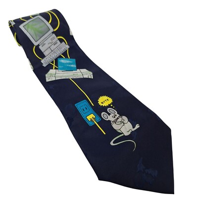 Computer Mouse Desktop Nerd Geek Tech Humor Novelty Necktie